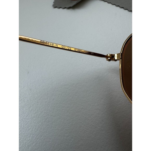 Ray Ban Sunglasses RB3548N 001/Z2 51mm HEXAGONAL FLAT LENSES Copper Gold - Picture 14 of 16